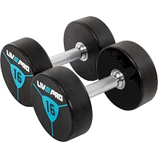 Гантели профессиональные с полиуретановым покрытием LiveUp LP8000-16 2шт по 16кг