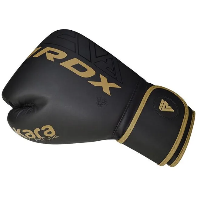 Боксерские перчатки RDX F6 Kara Matte Golden (капа в комплекте)