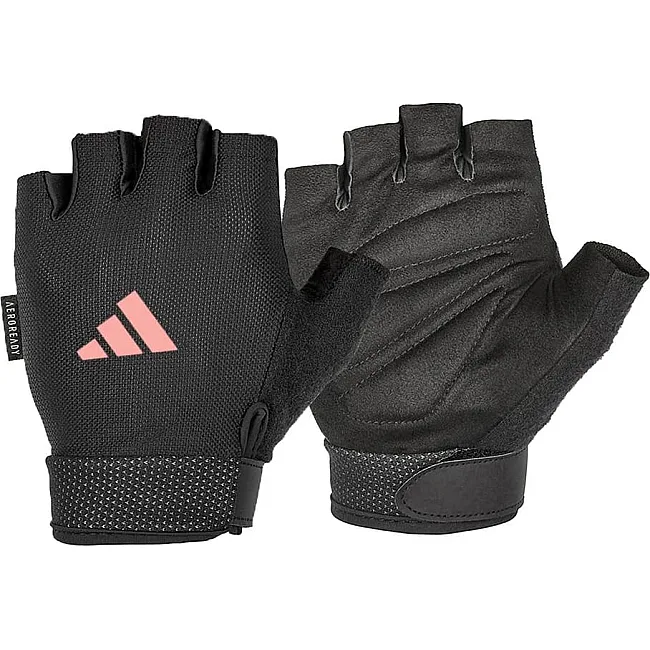 Перчатки для тренинга Adidas Essential Adjustable Gloves черный, розовый M