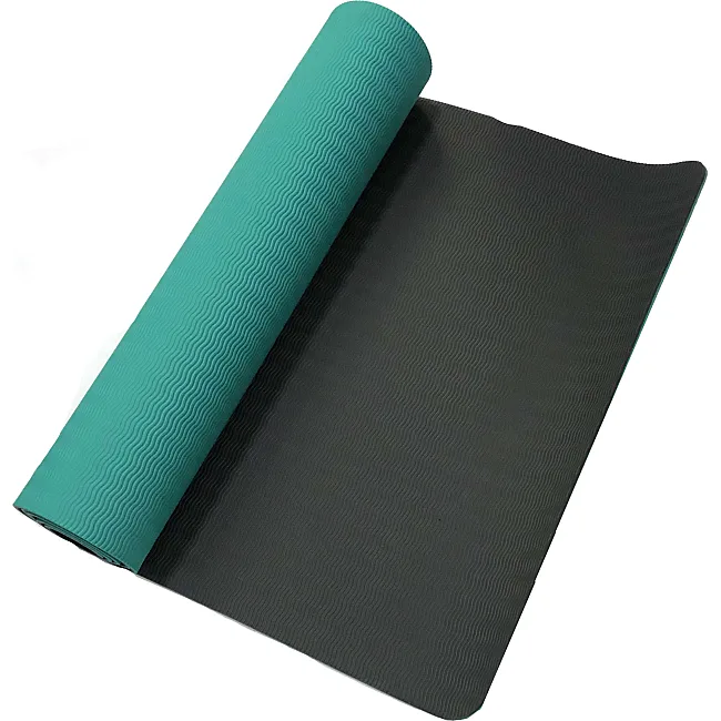 Килимок для йоги TPE YOGA MAT зелений, сірий 173x61x0.6см