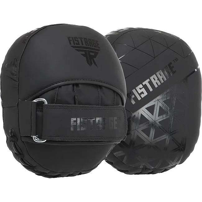 Лапа боксерская изогнутая тренировочная кожа FISTRAGE VL-4151 23х19х9см 2штуки (Черный)