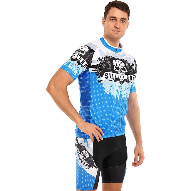 Велоформа летняя джерси и шорты SPOINT SKULL MS-6820-BL