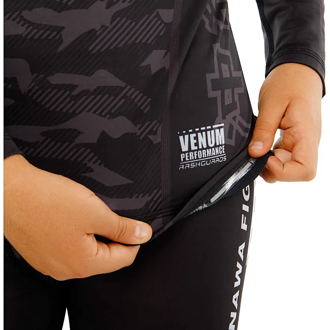 Костюм компрессионный детский рашгард лонгслив и штаны VENUM
 OKINAWA 9504B-9604B XXS
-S (Черный-серый)