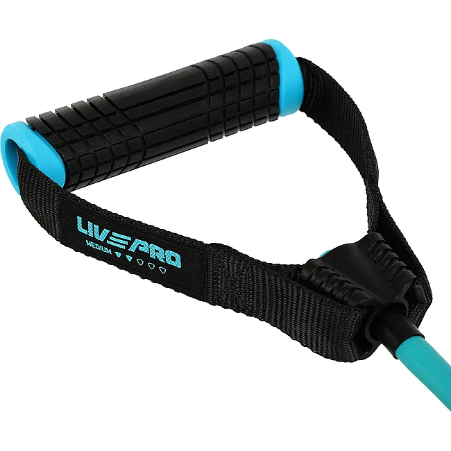 Трубчатый эспандер
 с ручками 20LB LiveUp LP8405-M 120см нагрузка 9кг (Синий)