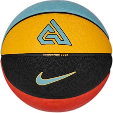 М'яч баскетбольний Nike ALL COURT 2.0 8P G ANTETOKOUNMPO DEFLATED чорний, жовтий, блакитний, червони