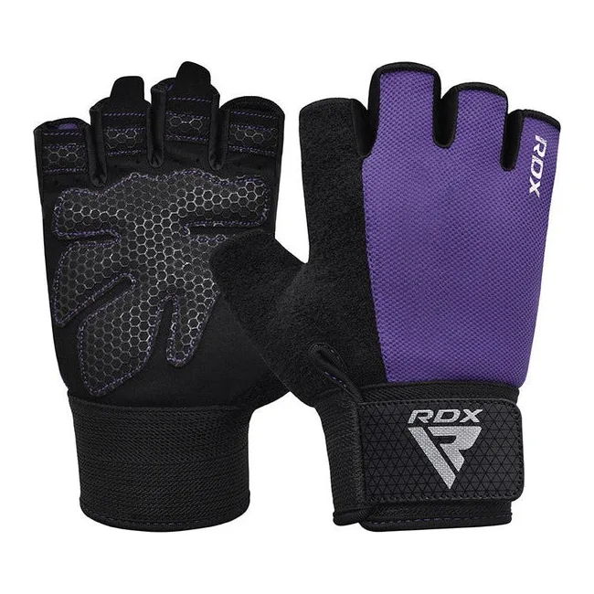 Перчатки для фитнеса RDX W1 Half Purple Plus