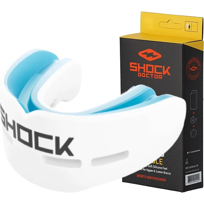 Капа бокса Shock Doctor Nano Double взрослая, на верхние и нижние зубы (возраст 11+.) White (art. 6702-WH-AD)