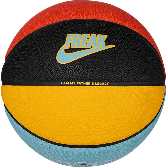 М'яч баскетбольний Nike ALL COURT 2.0 8P G ANTETOKOUNMPO DEFLATED чорний, жовтий, блакитний, червони