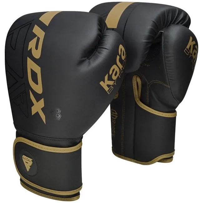 Боксерские перчатки RDX F6 Kara Matte Golden (капа в комплекте)