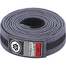 Детский пояс для кимоно БЖЖ Peresvit Grey Black Stripe