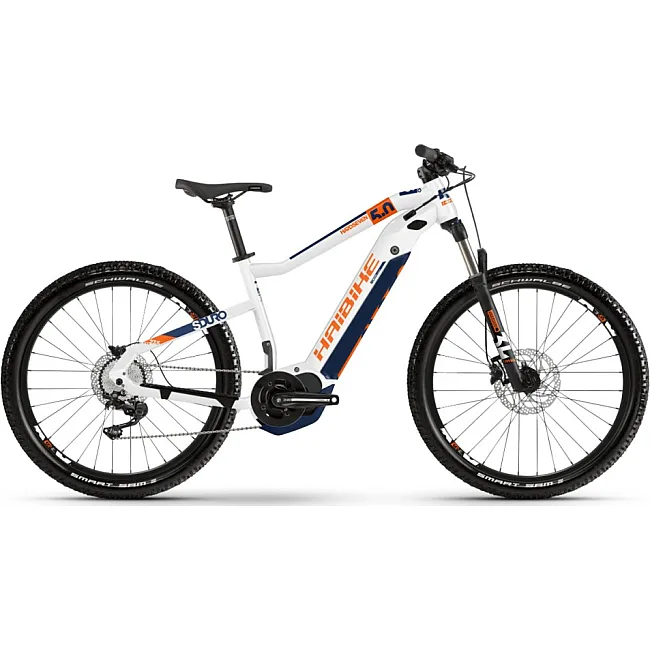 Электровелосипед HAIBIKE SDURO HardSeven 5.0 i500Wh 10 s. Deore 27.5", рама L, бело-оранжево-синий, 2020