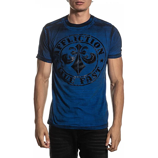 Футболка AFFLICTION Divio Dare SS TEE Sapphire Blue