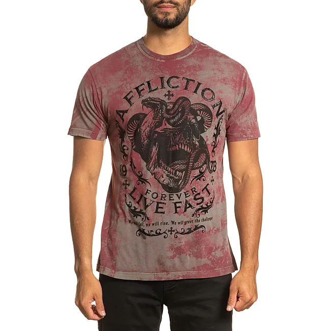 Футболка мужская AFFLICTION Value Honor Mahogany