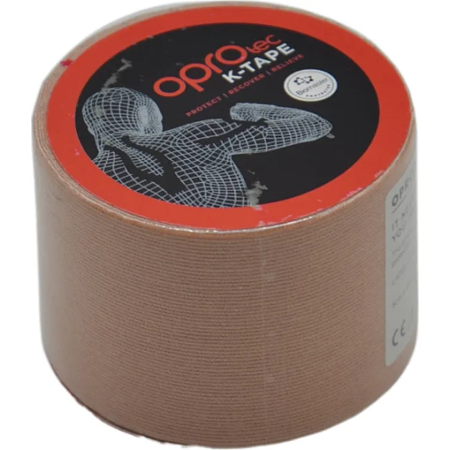 Кинезиологический тейп OPROtec Kinesiology Tape TEC57544 бежевый 5см*5м