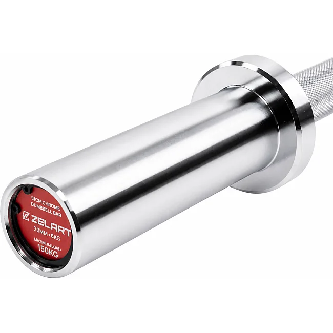 Гриф для гантели хромированный с замками ZELART TA-9695-30 (Хром)