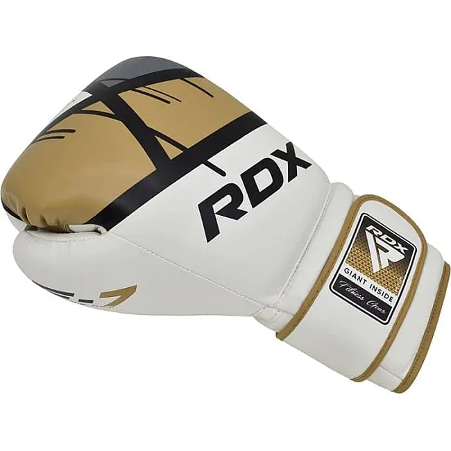 Боксерські рукавиці RDX BOXING GLOVES BGR-F7 білий, золотий