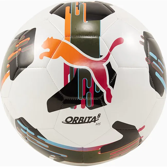 Футбольний м'яч Puma Orbita 6 MS білий, чорний, помаранчевий