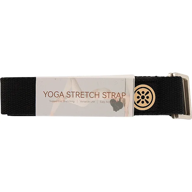 Ремень для йоги с металлической пряжкой BLOOM YOGA STRETCH STRAP LB7088 (Черный)