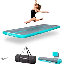 Надувной коврик Airtrack inSPORTline Airstunt 300x100x10 см, серо-бирюзовый