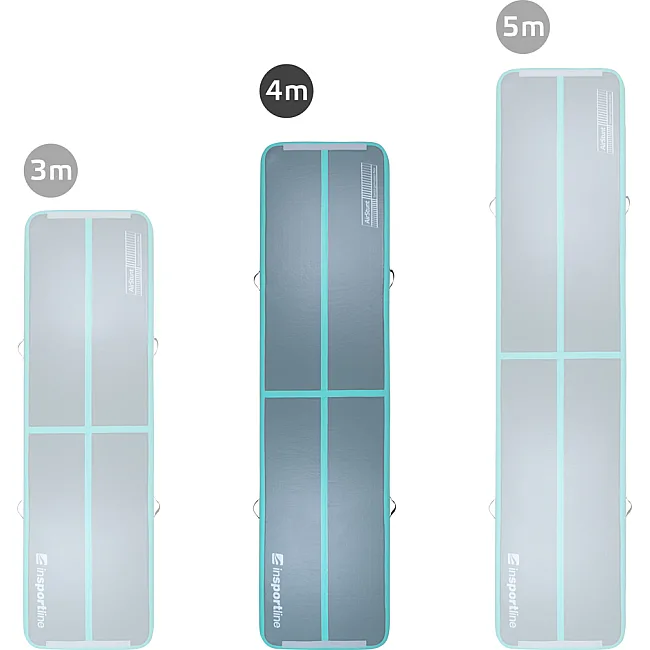 Надувной тренировочный коврик Airtrack inSPORTline Airstunt 400x100x10 см бирюзовый