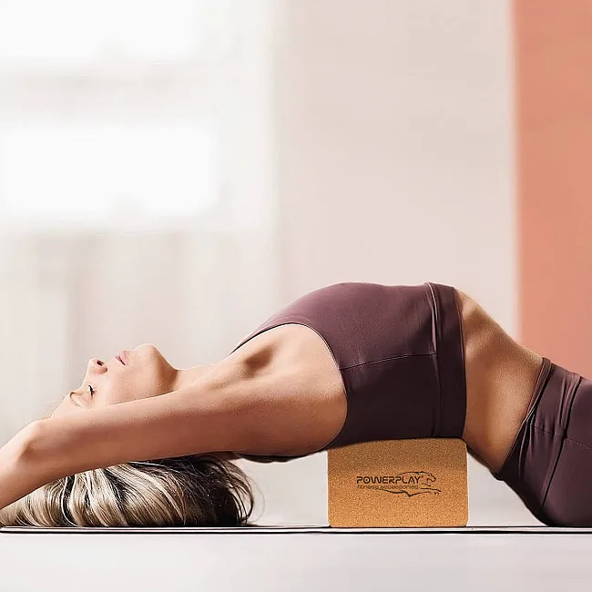 Блоки для йоги 2шт. PowerPlay PP_4006 из пробкового дерева Cork Yoga Block (пара)