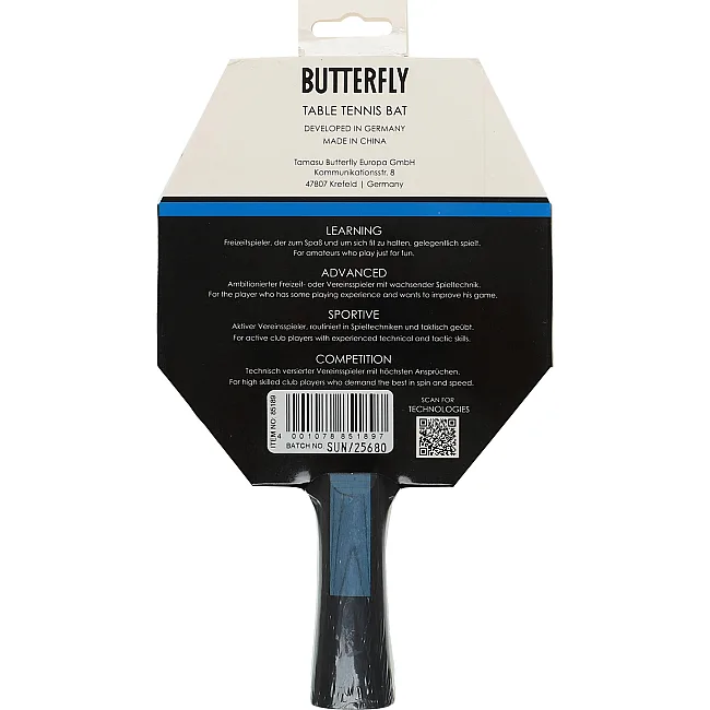 Ракетка для настольного тенниса BUTTERFLY 85189 DIMITRIJ OVTCHAROV SAPPHIRE