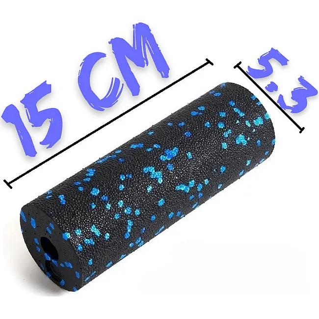Массажный ролик (роллер) гладкий PowerPlay PP-4346 Mini EPP Foam Roller Черно/Синий (15x5,3см.)