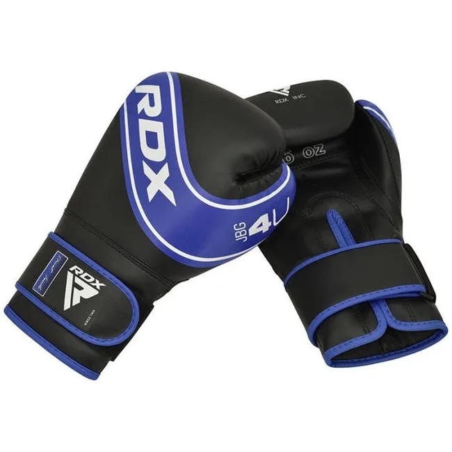 Детские боксерские перчатки RDX 4B Robo Kids Blue/Black 6 унций (капа в комплекте)
