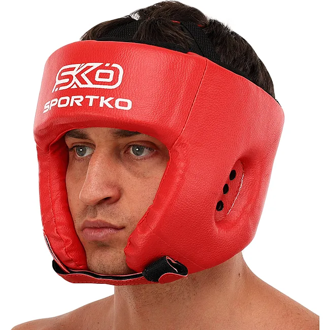 Шлем для бокса открытый
 искусственная кожа SPORTKO

 OD1 (Синий)