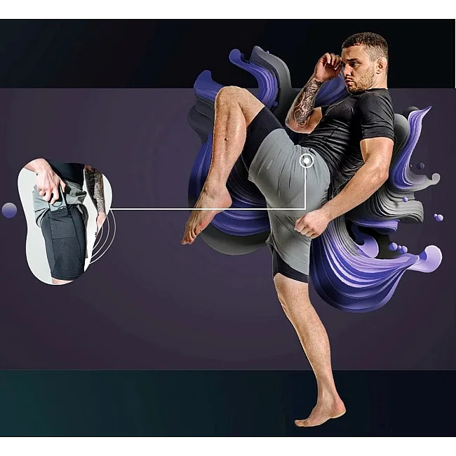 Компрессионные шорты для ММА RDX MMA T16 2-в-1 GREY/BLACK