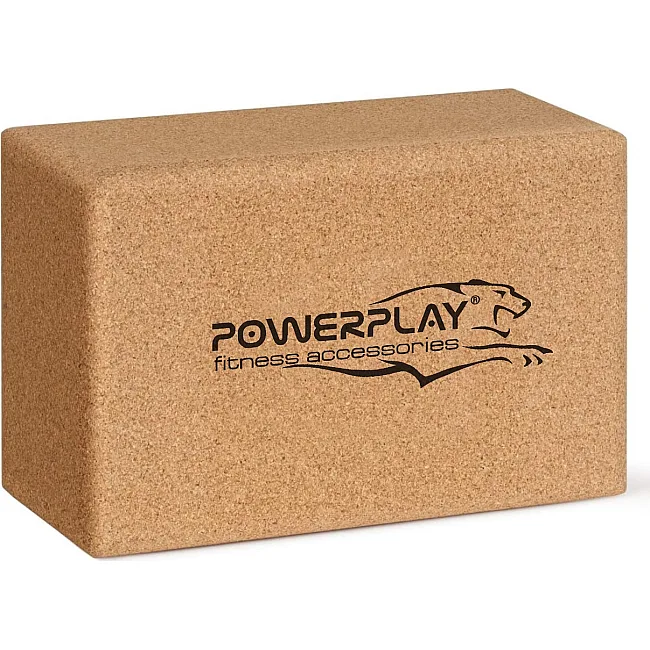 Блоки для йоги 2шт. PowerPlay PP_4006 из пробкового дерева Cork Yoga Block (пара)
