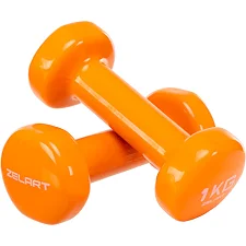 Гантели для фитнеса виниловые ZELART Beauty TA-5225-1 2шт 1кг (Оранжевый)
