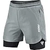 Компрессионные шорты для ММА RDX MMA T16 2-в-1 GREY/BLACK