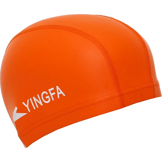 Шапочка для бассейна текстильная с покрытием PU YINGFA C0077 (Оранжевый)