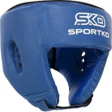 Шлем для бокса открытый искусственная кожа SPORTKO OD1 (Синий)