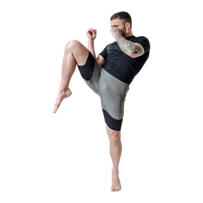 Компрессионные шорты для ММА RDX MMA T16 2-в-1 GREY/BLACK