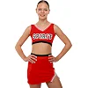 Костюм для чирлидинга топ и прямая мини-юбка LIDONG LD-4886 (Красный)