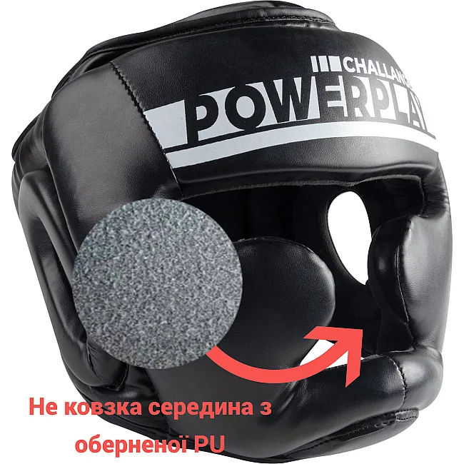 Боксерский шлем тренировочный PowerPlay 3048 Черно-белый