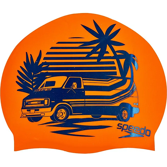 Шапочка для бассейна
 силиконовая для взрослых SPEEDO SLOGAN PRINT 808385C859
