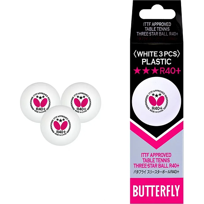 Мячи для настольного тенниса BUTTERFLY 3 шт, белые