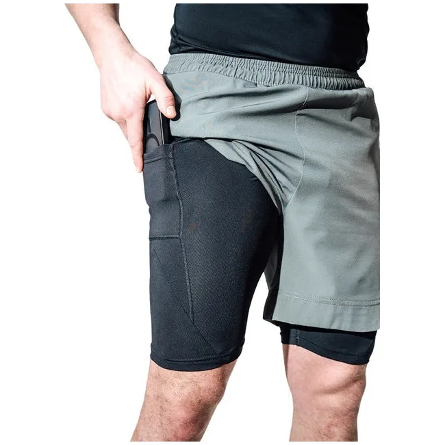 Компрессионные шорты для ММА RDX MMA T16 2-в-1 GREY/BLACK