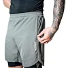 Компрессионные шорты для ММА RDX MMA T16 2-в-1 GREY/BLACK