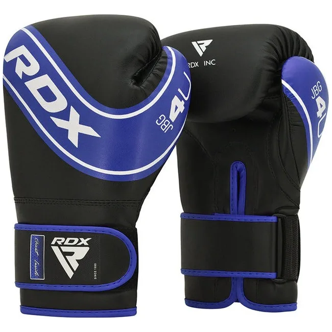 Детские боксерские перчатки RDX 4B Robo Kids Blue/Black 6 унций (капа в комплекте)
