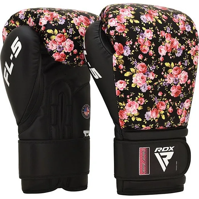 Женские боксерские перчатки RDX FL5 Floral Boxing Gloves Black