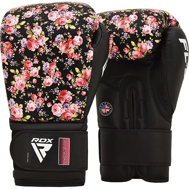 Женские боксерские перчатки RDX FL5 Floral Boxing Gloves Black