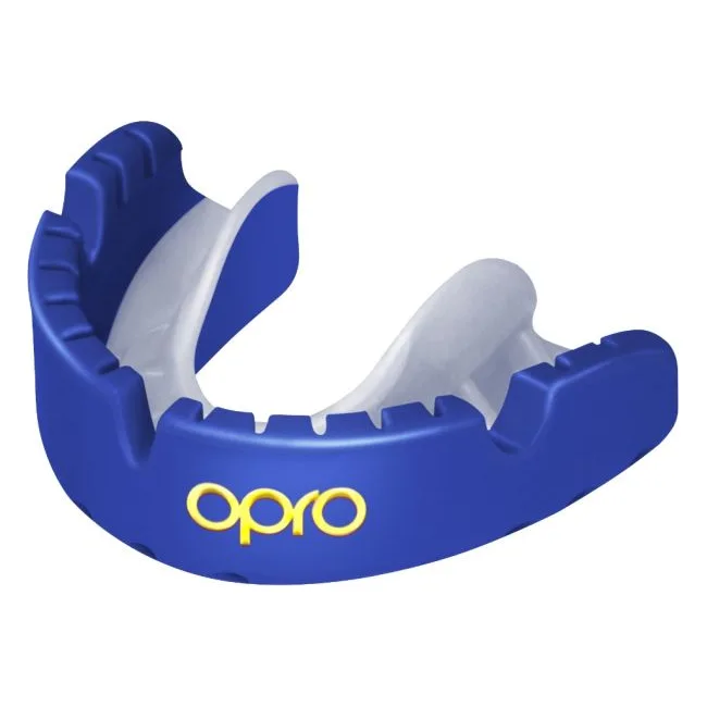Капа для бокса OPRO GEN5 Gold Braces Dark Blue Pearl