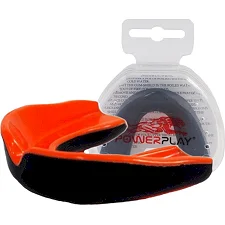 Капа для бокса POWERPLAY 3315 SR взрослая (возраст 11+) черно-оранжевая со вкусом м'