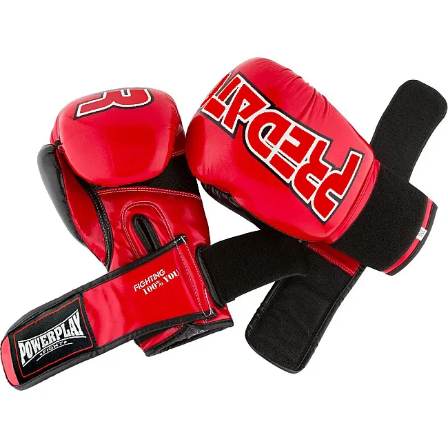 Перчатки для бокса POWERPLAY 3017 Predator Красный карбон
