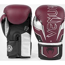 Перчатки для бокса VENUM Elite Evo - Burgundy Silver