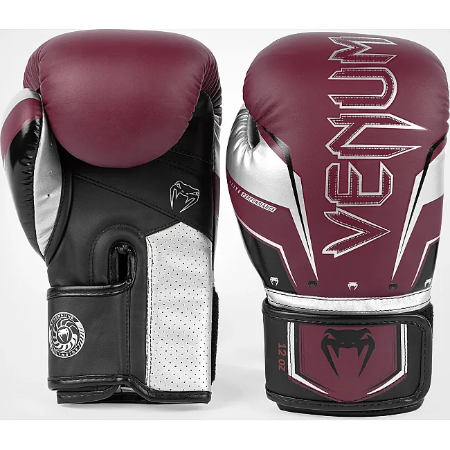 Перчатки для бокса VENUM Elite Evo - Burgundy Silver